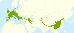 Distribución de Juglans regia.