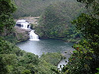 Mariyudō-no-taki: Waterval aan de rivier de Urauchi.