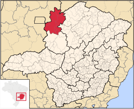 Ligging van de Braziliaanse microregio Unaí in Minas Gerais