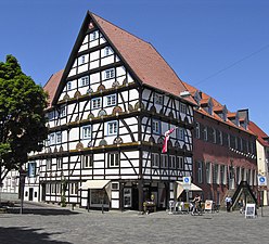 Soest, Haus zur Rose; links daarvan het geboortehuis van de schilder Wilhelm Morgner