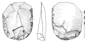 Hachereau en quartzite du site acheuléen récent de Hassi Manda (Algérie)