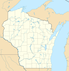 Mapa konturowa Wisconsin, blisko centrum na prawo znajduje się punkt z opisem „Breed”