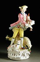 Figure following a Meissen model, about 1754