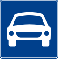 Start of motor-vehicles-only road