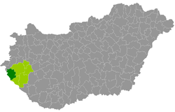 Lenti District within Hungary and Zala County.