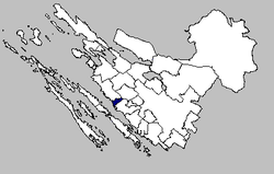 Location of Bibinje Municipality within the Zadar County