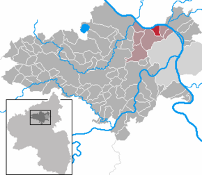 Poziția Urmitz pe harta districtului Mayen-Koblenz