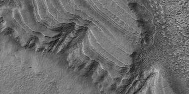 Tilted layers, as seen by HiRISE under HiWish program