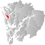 Mapa do condado de Hordaland com Askøy em destaque.