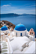 Edifícios típicos em Santorini.