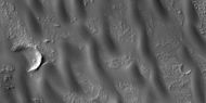 Close view of dunes in Newton Crater, as seen by HiRISE under HiWish program