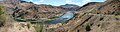 Snake in Hells Canyon met de Oxbow-stuwdam in de achtergrond.