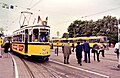 Ein historischer T2 vor einem der Stadtbahn-Prototypen, 1984