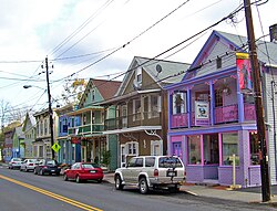 Restored period buildings along Main Street (NY 213)