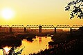 Vecchio treno ponte sul Fiume Sabie