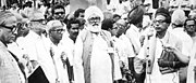 Jyoti Basu, Makineni Basavapunnaiah, Hare Krishna Konar, B. T. Ranadive, E. M. S. Namboodiripad and Harkishan Singh Surjeet in a protest of Delhi[38]