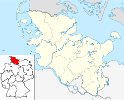 Warwerort ubicada en Schleswig-Holstein