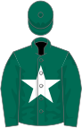 Dark green, white star