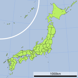 おおたかどや山標準電波送信所の位置（日本内）