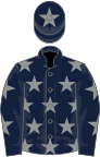 Dark blue, grey stars, star on cap