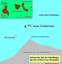 Kaart van Islas Chafarinas