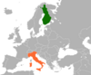 Location map for Finland and Italy.