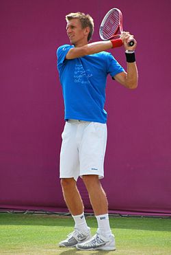 Jarkko Nieminen Lontoon kesäolympialaisissa 2012.