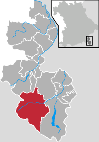 Poziția Ramsau b.Berchtesgaden pe harta districtului Berchtesgadener Land