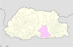 Map of Zhemgang District in Bhutan