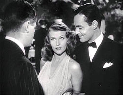 Glenn Ford, Rita Hayworth och Mark Roberts i Gilda (1946).