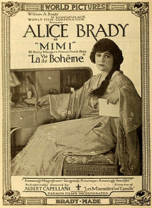 Reklama w „The Moving Picture World” filmu La Vie de Bohême (1916).