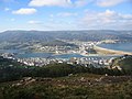 Desembocadura do río Landro na ría de Viveiro desde o monte de San Roque.