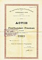 Gründeraktie über 500 Franken der Wengernalp-Bahn-Gesellschaft vom 18. Februar 1892