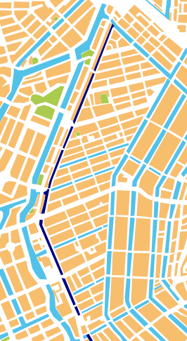 Deel van de Lijnbaans- gracht aan de west-grens van Jordaan