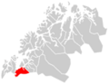 Kart over Skånland (Skánik) Tidligere norsk kommune