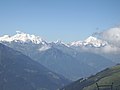 Aussicht vom Steibechriz auf Matterhorn und Weisshorn