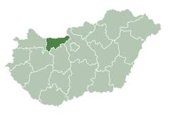 Komárom-Esztergom County within Hungary