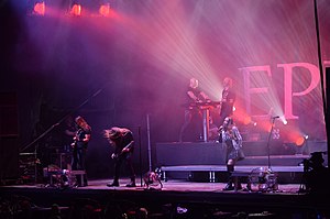 Epica performing at the 2022 3-Majówka festival in Wrocław, Poland