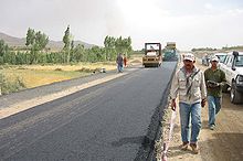 IntegraBase basecourse is compacted on Kabul–Kandahar Highway