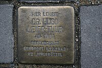 Stolperstein für Hugo Meier-Thur vor der Hochschule für Bildende Künste Hamburg