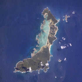 Image satellite de l'île Lord Howe.