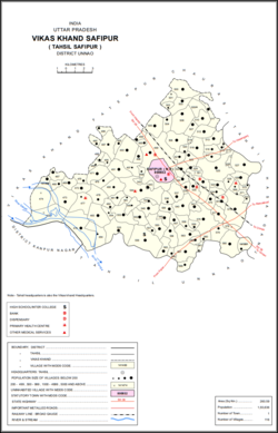 Map of Safipur CD block