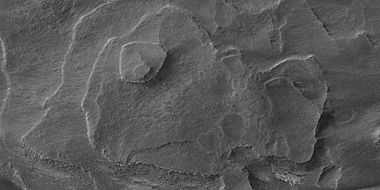 Layered mesa in mound in Galle Crater, as seen by HiRISE under HiWish program