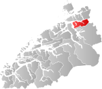 Mapa do condado de Trøndelag com Halsa em destaque.