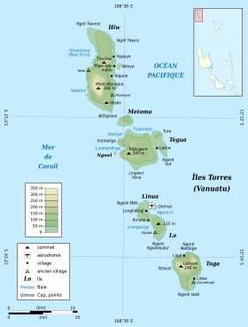 Carte des îles Torres.