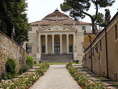 Service corridor leading up to building fa çade