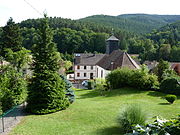 Vue sur l'église protestante et le centre de Klingenthal[24],[25], hameau de Bœrsch.