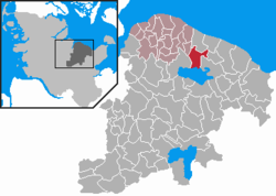 Elhelyezkedése Schleswig-Holstein térképén