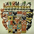 Neun Helme im Ober­wappen (Markgrafen von Ansbach und Bayreuth)