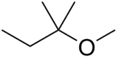 Structuurformule van 2-methoxy-2-methylbutaan